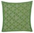 Artisan Hand Loomed Cotton Square Pillow - Green Ginkgo Design - 24" - ARCADIA HOME